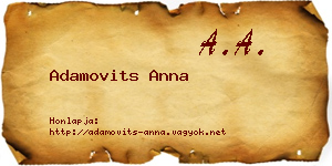 Adamovits Anna névjegykártya